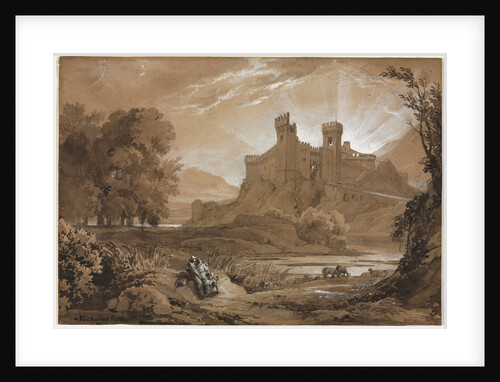 Landscape with Castle and Shepherds, 1814 by Achille Etna Michallon
