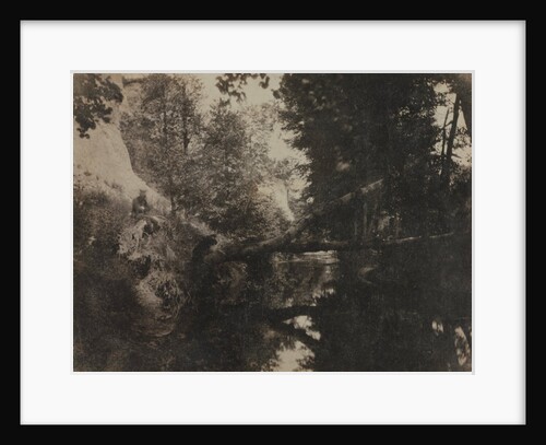 Landscape with Seated Figure on Stream Bank, c. 1856 by Frank Chauvassaignes