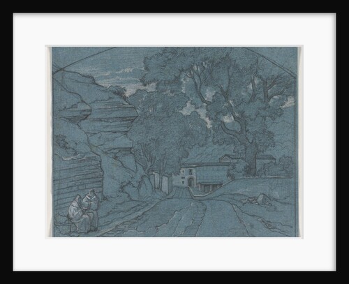 Landscape with Two Monks, c. 1840 by François Edouard Bertin