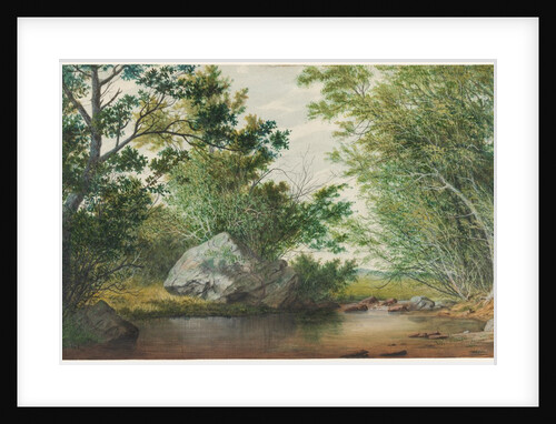 Landscape with Wooded Stream and Boulder, c. 1880s by William Allen Wall