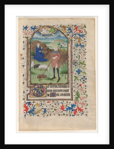 Leaf from a Book of Hours: Annunciation to the Shepherds, c. 1460 by Unknown
