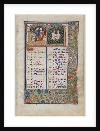 Leaf from a Book of Hours: Calendar Page for May and Calendar Page for June…, c. 1510 by Unknown