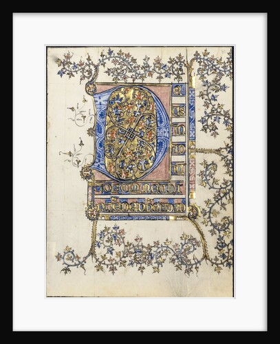 Leaf from a Book of Hours: Initial D, c. 1400 by Unknown