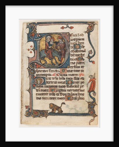 Leaf from a Book of Hours: Initial D: Flight into Egypt, early 1300s by Unknown