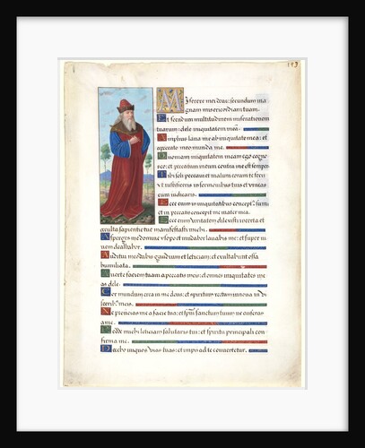 Leaf from a Book of Hours: King David, c. 1500 by Jean Bourdichon (circle of)