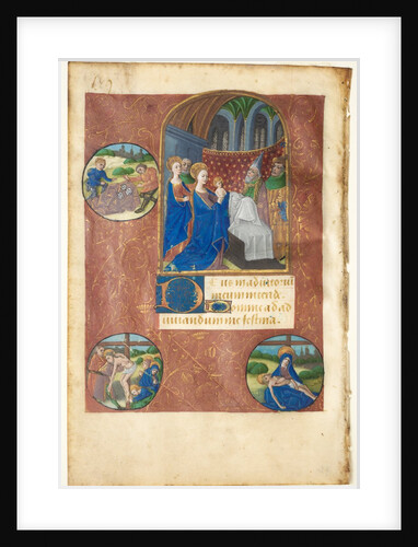 Leaf from a Book of Hours: Presentation in the Temple with Roundels of the Casting of Lots…, c1460 by Master of Adélaïde de Savoie (follower of)