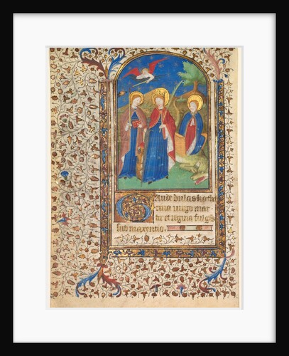 Leaf from a Book of Hours: Sts. Geneviève, Catherine of Alexandria, and Margaret…, c. 1415 by Boucicaut Master