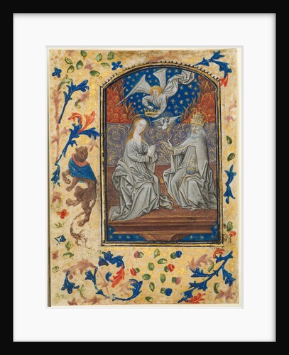 Leaf from a Book of Hours: Virgin and Child Enthroned, c. 1470-1480 by Guillaume Vrelant (circle of)