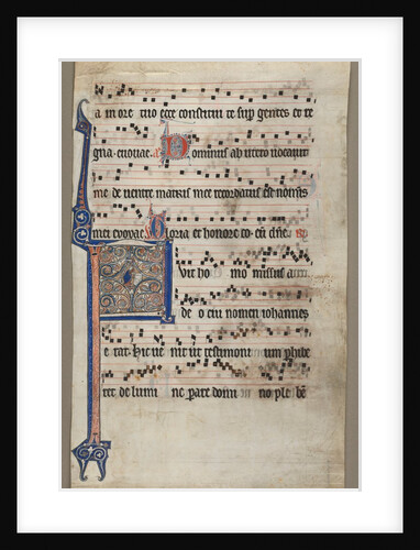 Leaf from a Choral Book: Annunciation to Zaccharias, c. 1265 by Unknown