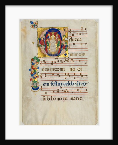 Leaf from a Gradual with Historiated Initial: Mary as Queen of Heaven, c. 1425-1450 by Unknown