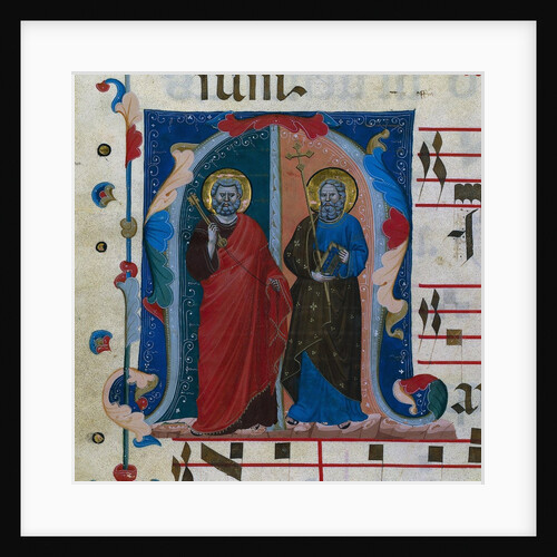 Leaf from a Gradual with Historiated Initial: SS. Peter and Andrew, c. 1320-1340 by Master of Isaac and Esau