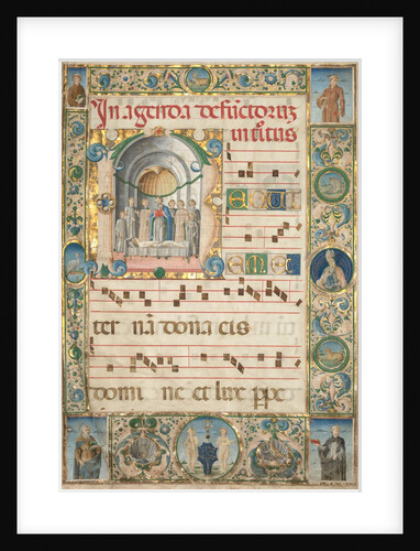 Leaf from a Gradual: Initial with Mass for the Dead, c. 1480 by Jacopo Filippo d' Argenta