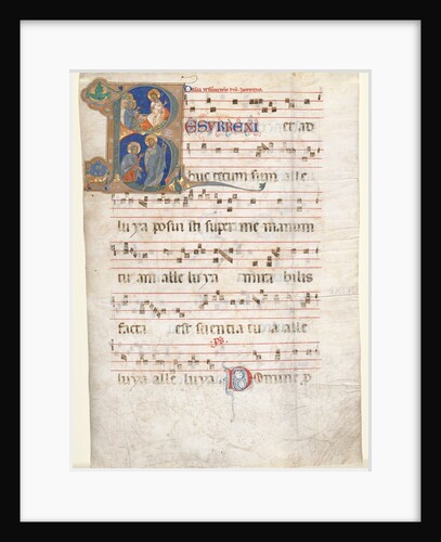 Leaf from a Gradual: Initial with the Three Marys at the Tomb and 'Noli me Tangere', c. 1270-130 by Unknown