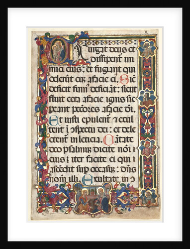 Leaf from a Psalter with Full Border with Medallions (Annunciation, SS. Jerome, Clare…, 1475 by Unknown