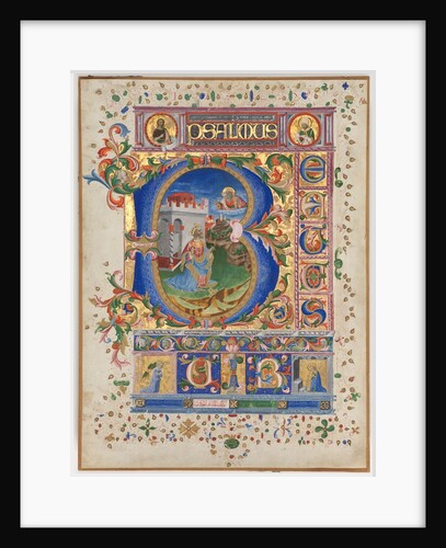 Leaf from a Psalter with Historiated Initial: King David, c. 1450 by Unknown
