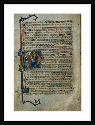 Leaf from a Psalter: Historiated Initial D with The Trinity, c.1310 by Master of the Queen Mary Psalter (follower of)