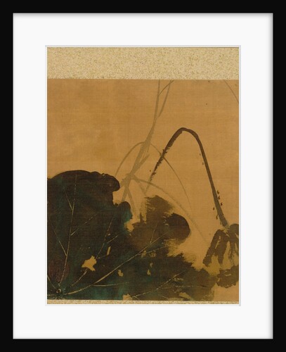 Leaf from Album of Seasonal Themes: Brush, Holder, and Leaves, 1847 by Shibata Zeshin