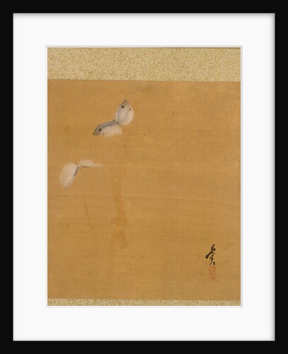 Leaf from Album of Seasonal Themes: Maple Leaves and Feather, 1847 by Shibata Zeshin