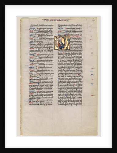 Leaf with Initial from a Latin Bible: Initial M: St. Paul with a Sword and a Book, c. 1220 by Vienna Moralized Bible Workshop