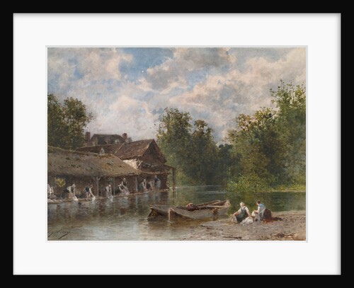 Les Lavandières, 1870-1880 by Eugène Cicéri