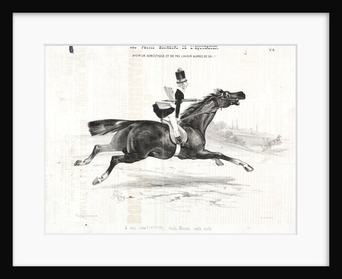 Les petits bonheurs de léquitation: Avoir un domestique, et ne pas lavoir auprès de soi…, 1842 by Alade Joseph Lorentz