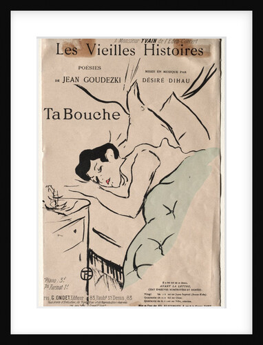 Les Vieilles histoires: Ta Bouche, 1893 by Henri de Toulouse-Lautrec