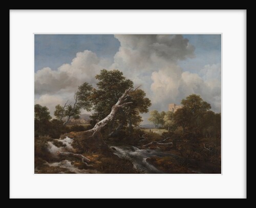 Low Waterfall in a Wooded Landscape with a Dead Beech Tree, c. 1660-1670 by Jacob van Ruisdael