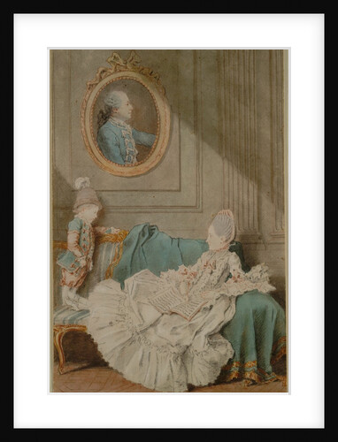 Madame Millin du Perreux and Her Son, with a Painted Portrait…, c. 1760 by Louis Carmontelle