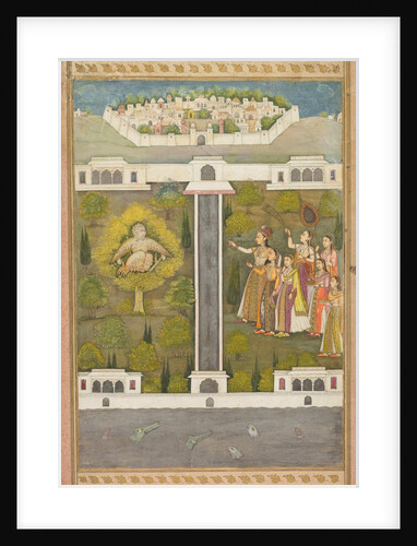 Mahliqa, Daughter of the Emperor of China, Pointing at the Bird-Man Khwaja Mubarak…, c. 1710 by Unknown