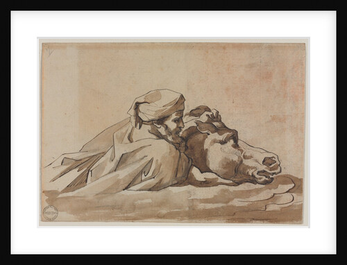 Man Clutching a Horse in Water, after Poussin's 'Deluge', c. 1816 by Théodore Géricault