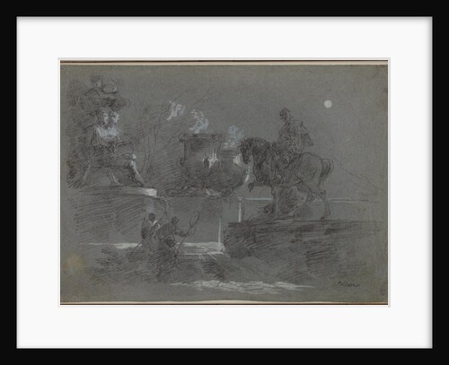 Monumental Sculpture in a Moonlit Park, c. 1842? by Giuseppe Bernardino Bison