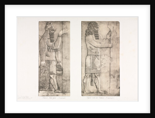 Monuments of Ninevah: Plate 6, Fish-god; Figure near an Entrance, 1853 by Austen Henry Layard
