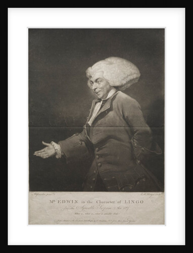 Mr. Edwin in the Character of Lingo, 1784 by Charles Howard Hodges