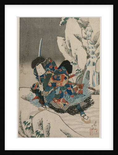 Nakamura Utaemon IV as a Warrior Standing in the Snow by Shumbaisai Hokuei