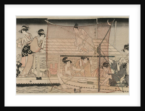 Net Fishing at Night on the Sumida River, c. 1800 by Kitagawa Utamaro