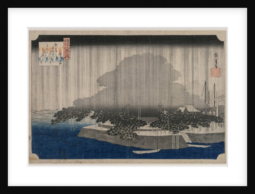 Night Rain at Karasaki, from the series Eight Views of Omi, c. 1835 by Utagawa Hiroshige