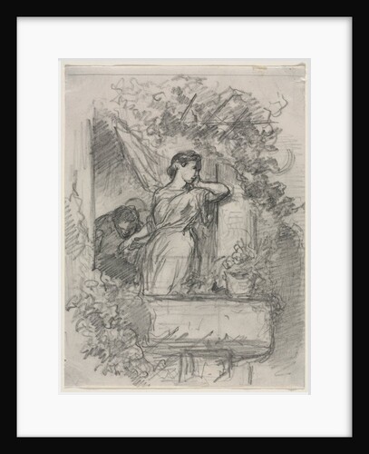 On the Balcony by Célestin François Nanteuil