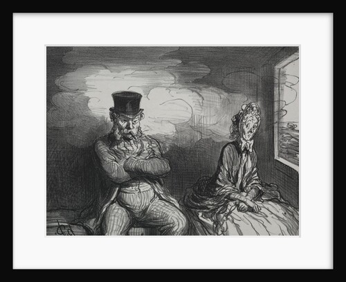 On the Train: A Pleasant Companion, 1862 by Honoré Daumier; Bertauts