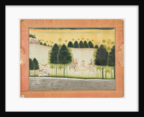 Page from a Bhagavata Purana: Nanda and the elders in council with the gopas, c. 1690-1700 by Unknown