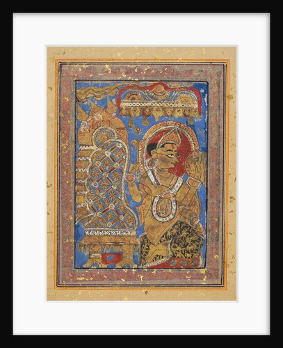 Page from a Kalpa-sutra: Indra paying homage to Mahavira, early 16th century by Unknown