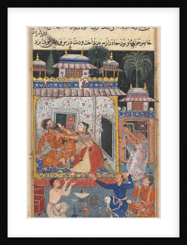 Page from Tales of a Parrot: Eighth night: The deceitful wife assaults?, c. 1560 by Unknown