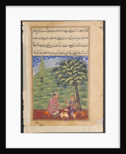 Page from Tales of a Parrot: Eighth night: The unfaithful wife explaining…, c. 1560 by Unknown