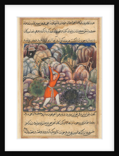 Page from Tales of a Parrot: Forty-seventh night: The fourth man digs…, c. 1560 by Unknown