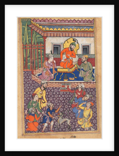 Page from Tales of a Parrot: Forty-sixth night: The court of the Raja of Ujjain, c. 1560 by Unknown