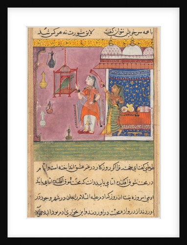 Page from Tales of a Parrot: Nineteenth night: The parrot addresses…, c. 1560 by Unknown