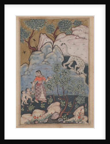 Page from Tales of a Parrot: Thirtieth night: A woman with two children…, c. 1560 by Unknown