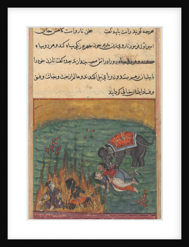 Page from Tales of a Parrot: Twenty-second night: As punishment…, c. 1560 by Unknown