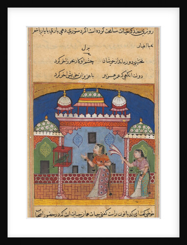 Page from Tales of a Parrot: Twenty-second night: The parrot addresses…, c. 1560 by Unknown