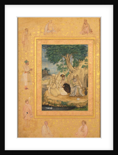 Page from the Late Shah Jahan Album: Prince and Ascetics, c. 1630 by Govardhan (attributed to)
