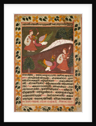 Page with Two Scenes of Sita's Abduction, from a Ramayana, c. 1745 by Rikhaji